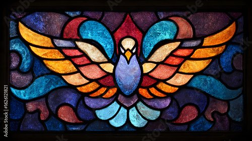 vibrant stained glass holy spirit dove