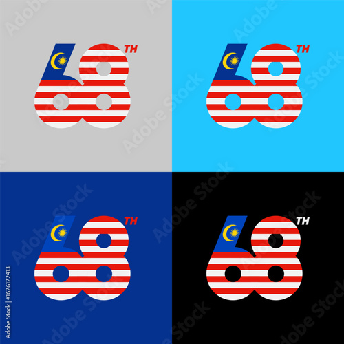Logo bundling 68 Malaysia Independence Day, Malaysia Madani 31 August 2025, Hari Merdeka Malaysia 68th