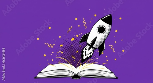 Rocket Launching from an Open Book: Inspiring Imagination and Educational Journey