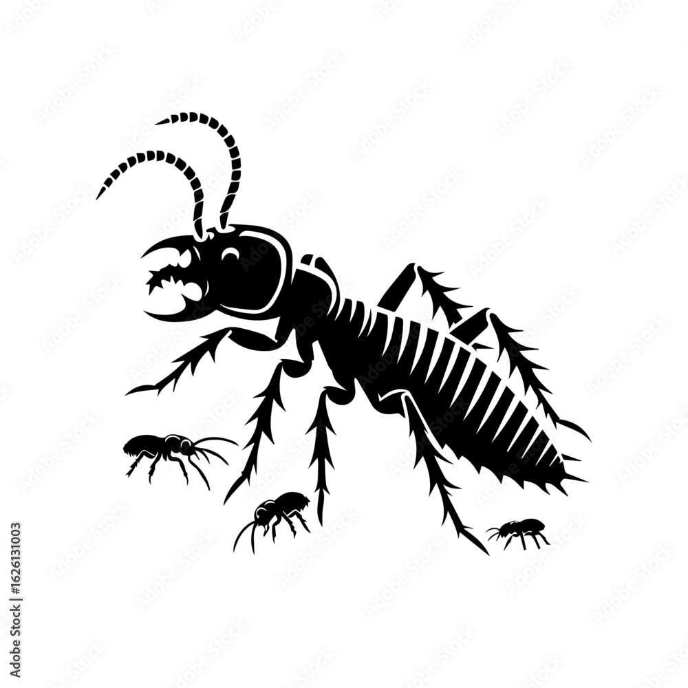 Naklejka premium vector illustration of a black Termite