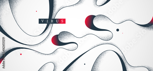 Curvy lines in dynamic motion vector abstract background, virus lifeform in mutation look like wallpaper art, fluid curve linear abstraction, wavy motion.