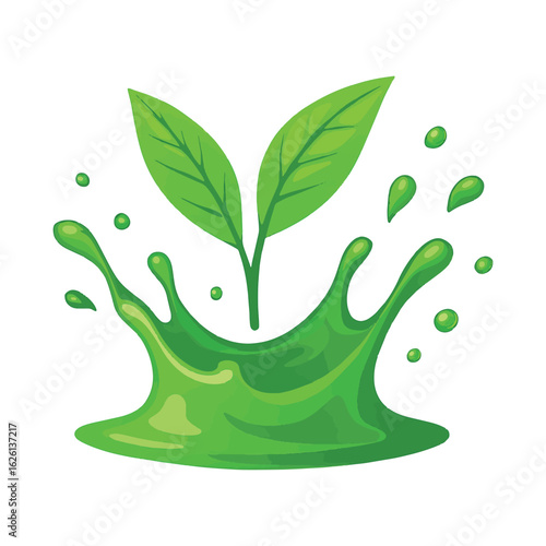 Vector illustration of a green plant with leaves, a natural and eco-friendly symbol