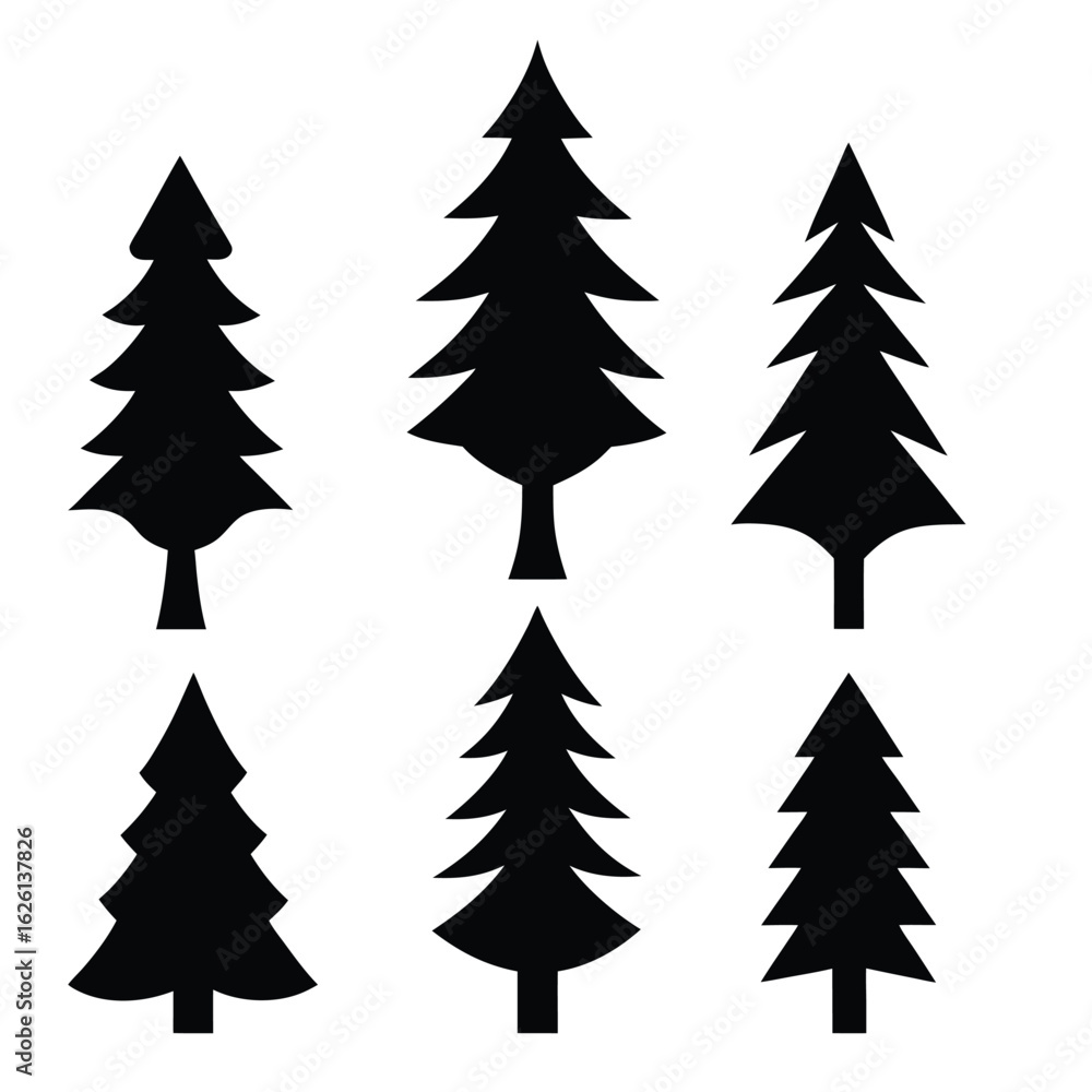 Obraz premium Pine Tree Silhouettes