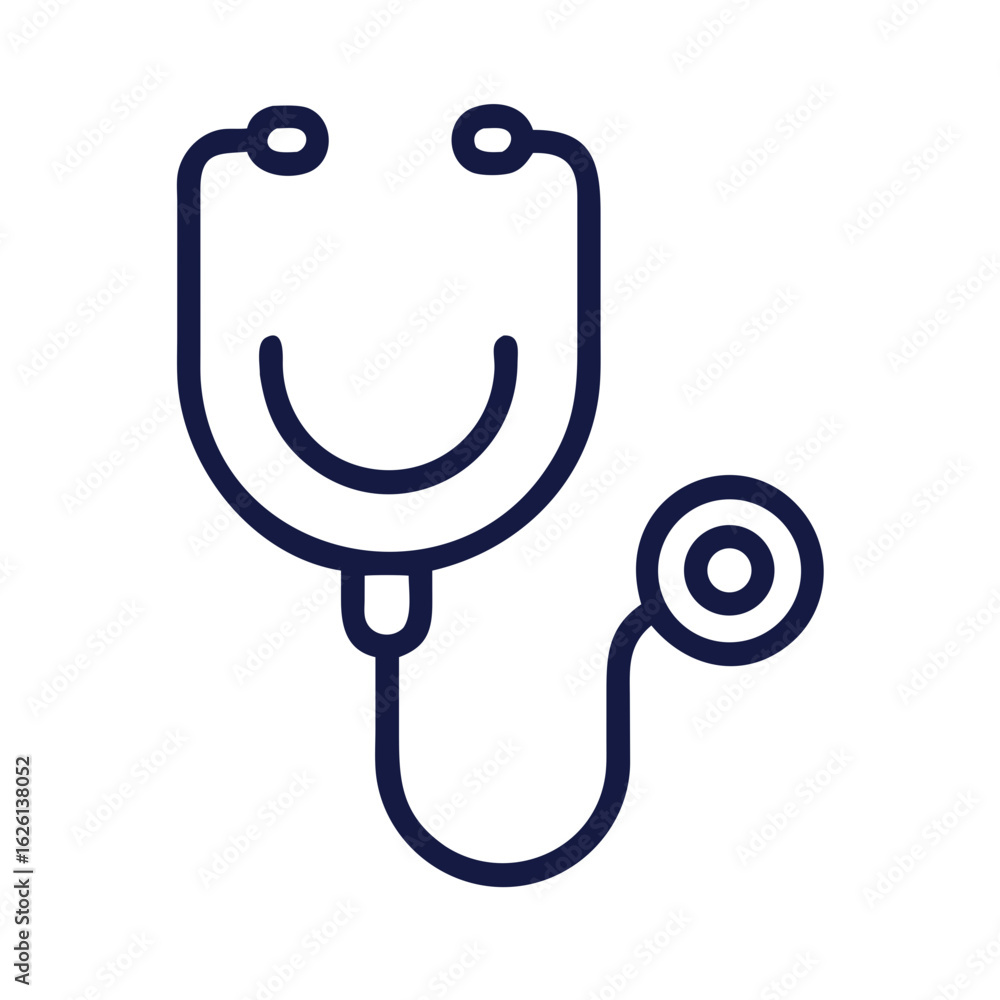 Simple stethoscope icon silhouette isolated on white background Simple stethoscope icon silhouette isolated on white background