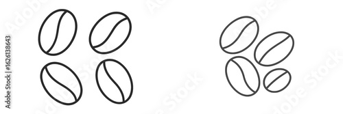 Coffee beans in two different styles showcasing the unique shapes and cultures of this popular beverage