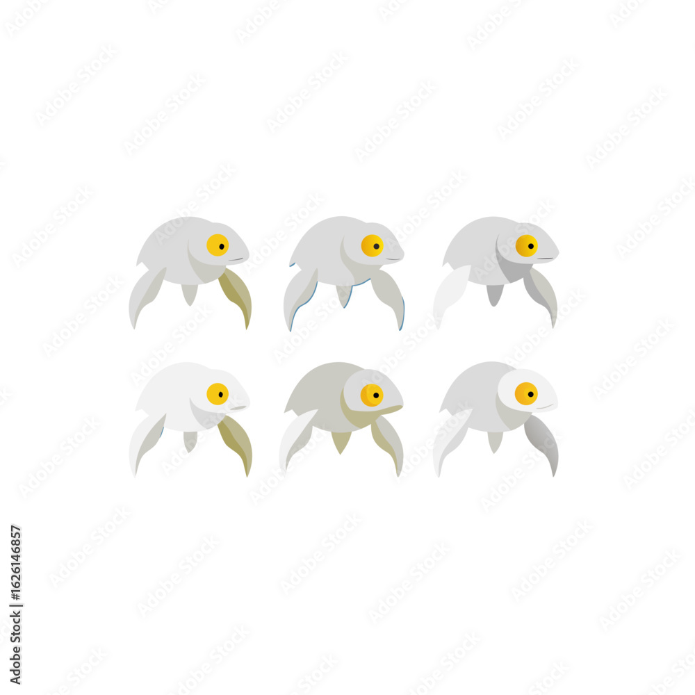 Fototapeta premium different albino sea turtle set 