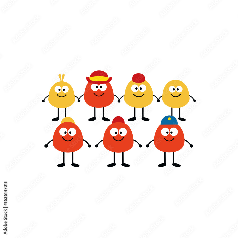 Obraz premium different cartoon clam character set 