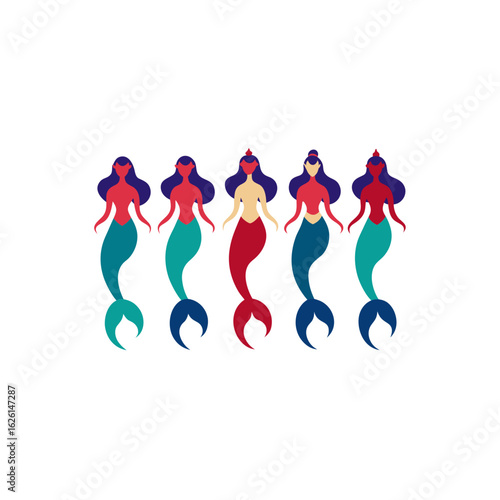 different dual tail mermaid set   
