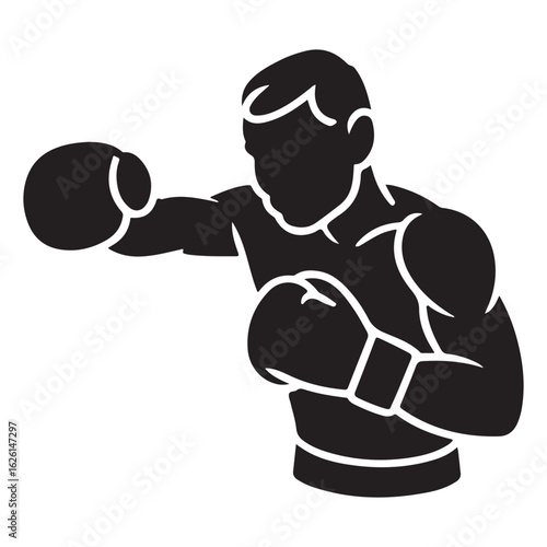 Wallpaper Mural Boxer throwing a punch silhouette Torontodigital.ca