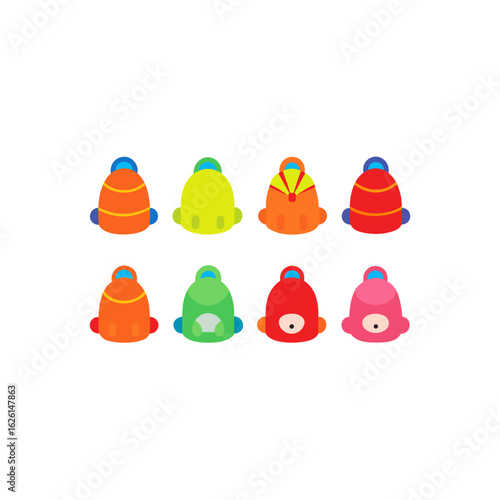 different shell backpack set   