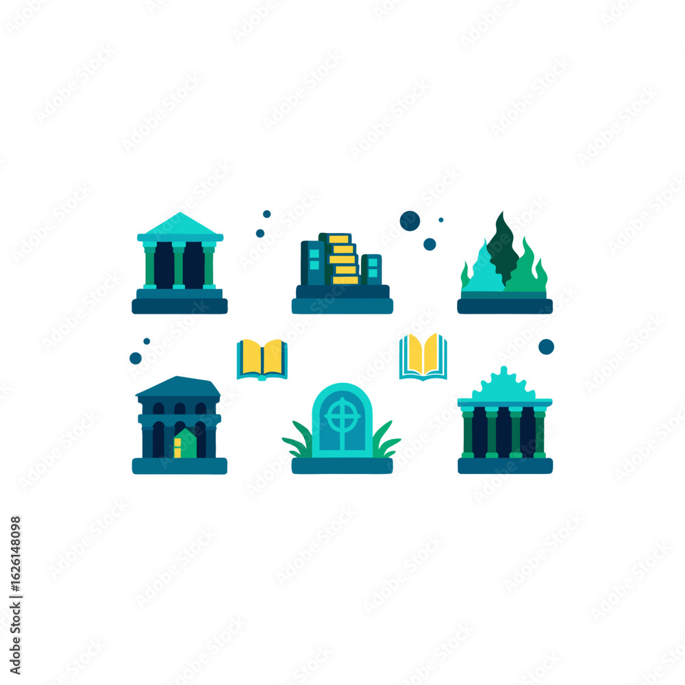 Fototapeta premium different sunken library set