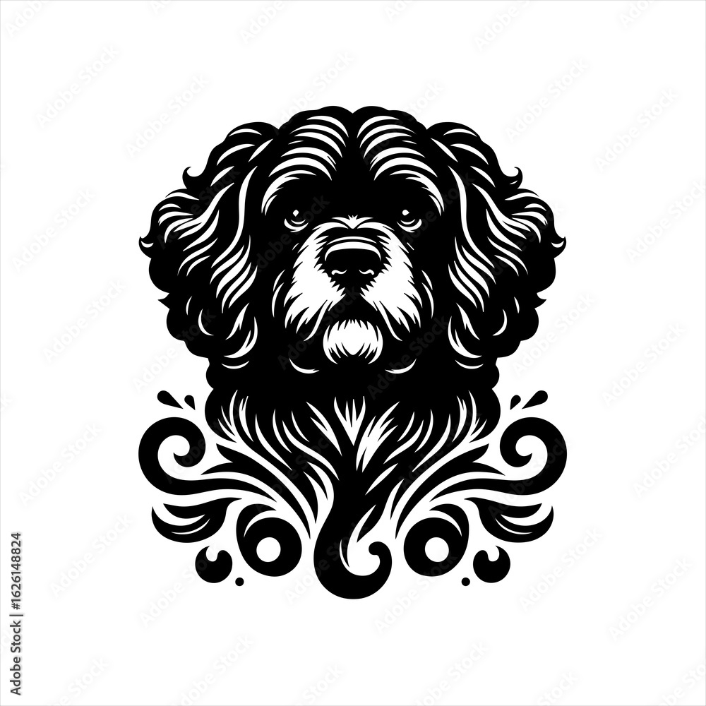 Fototapeta premium Elegant Stylized Dog Head Vector Illustration.