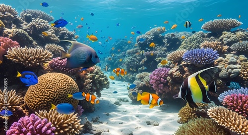 Vibrant Coral Reef Fish Underwater Scene