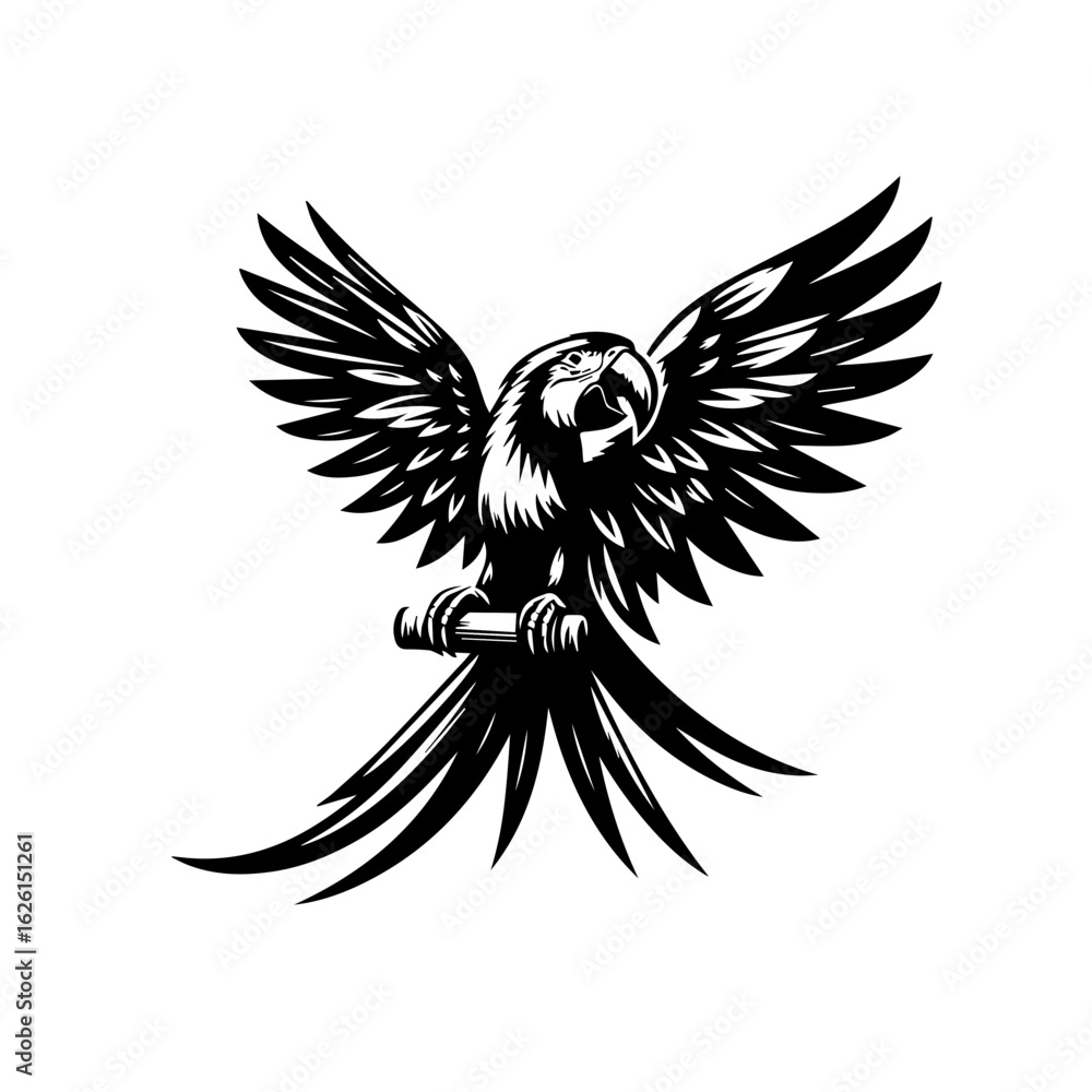 Obraz premium Majestic Macaw Parrot with Open Wings.