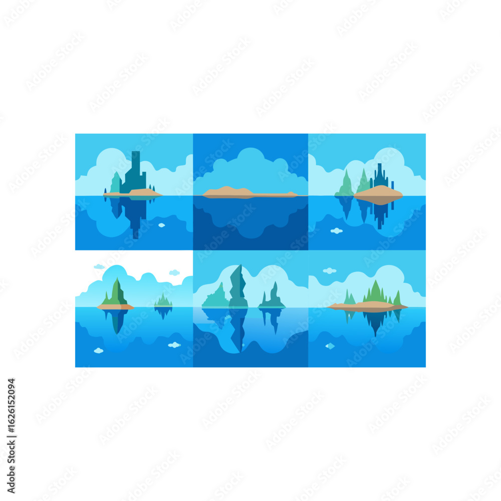 Naklejka premium winter landscape vector illustration