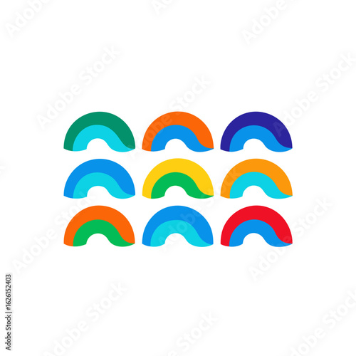 different rainbow tide surge set   