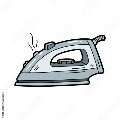 Electric iron with steam function in minimalist design  