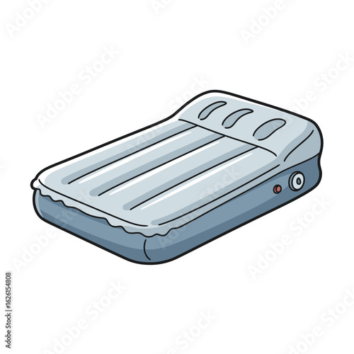 Inflatable air mattress with built-in pump in gray color  
