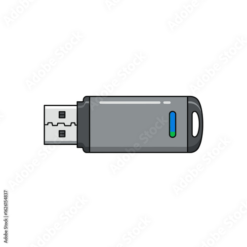 USB flash drive with blue indicator light in modern design  
