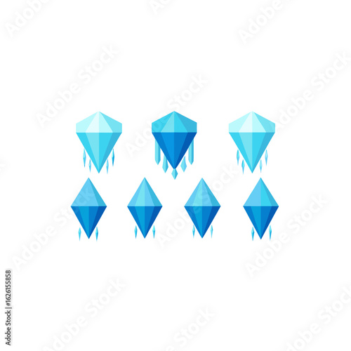  different crystal ice rain set 