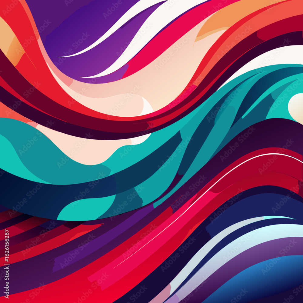 Fototapeta premium Vibrant abstract waves of color flowing smoothly with a modern artistic design