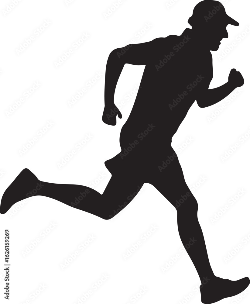 Fototapeta premium Fitness Runner Silhouette – Jogger Clipart for Sports Design
