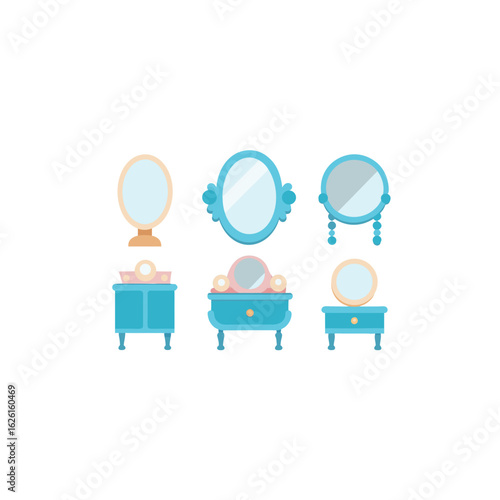 different pearl vanity set   