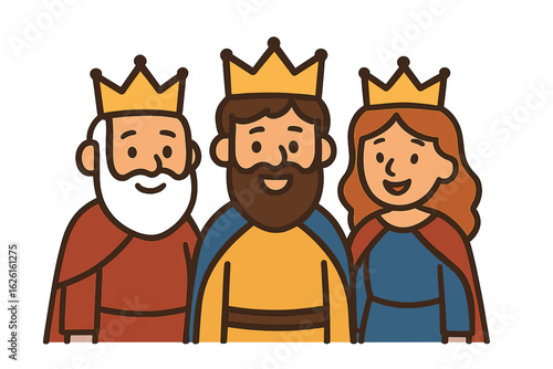 The three kings of orient, a vectorized letter, reads Dear wise men written in Spanish