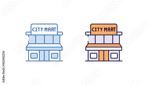 City Mart icon design with white background stock illustration