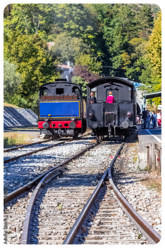 Naklejka premium Train touristique des Cévennes à Saint-Jean-du-Gard