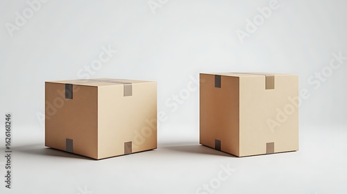 Cardboard delivery box mockup on white