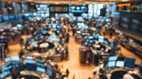 Blurred stock exchange floor