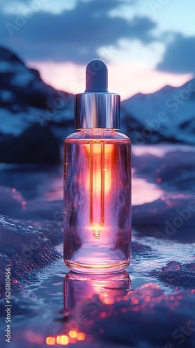Radiant Skincare Serum in an Icy Twilight