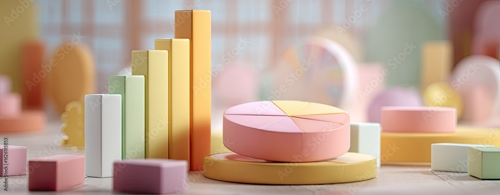 Pastel-colored charts and graphs Pastel-colored charts and graphs