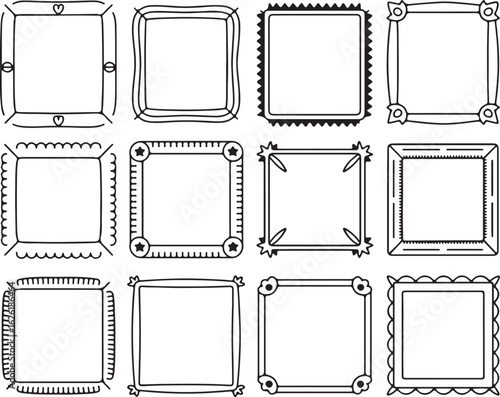 Wallpaper Mural Collection of decorative square frames with varied borders and corner embellishments Torontodigital.ca