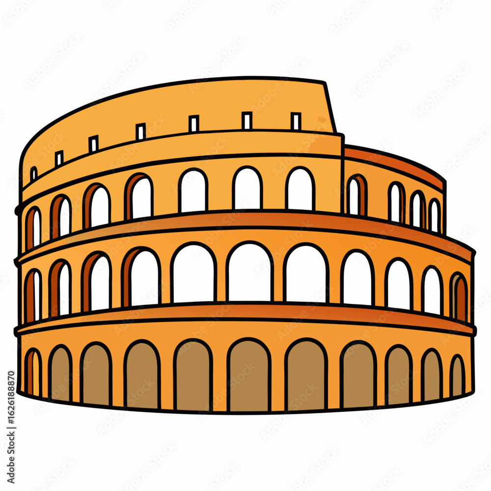 Naklejka premium Colosseum in Rome on white background