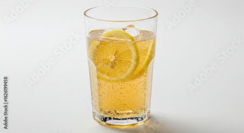 Wallpaper Mural Refreshing Lemonade: Sparkling Bubbles, Citrus Slices, and Ice Cubes in a Glass Torontodigital.ca