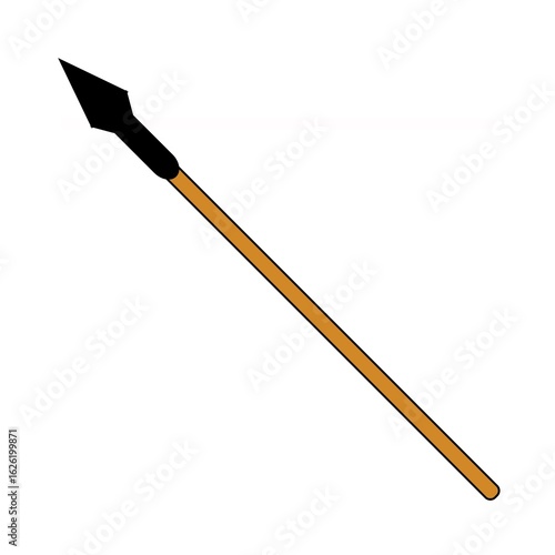 Vector illustration of spear isolated on the white background.