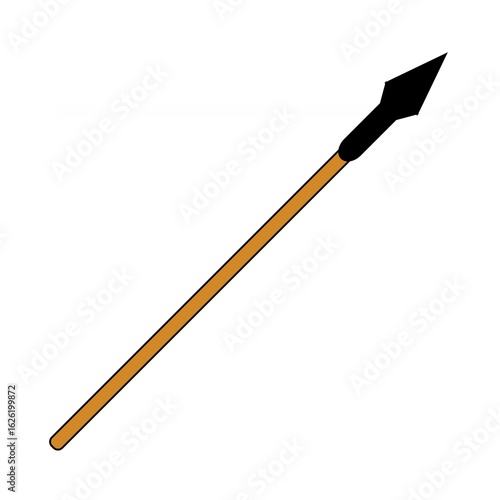 Vector illustration of spear isolated on the white background.
