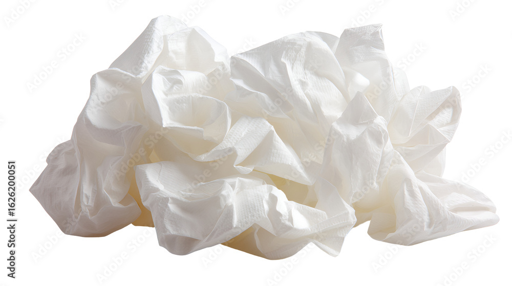 Naklejka premium Crumpled white tissue paper abstract texture background