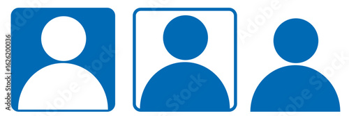 人物ピクトグラム　シルエット　アイコン 上半身アバター　四角囲みセット