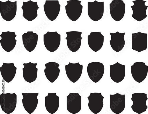 Collection of diverse shield shapes emblem crests heraldry symbol