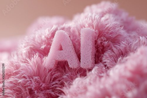 Fluffy pink lettering “AI.” Artificial Intelligence.