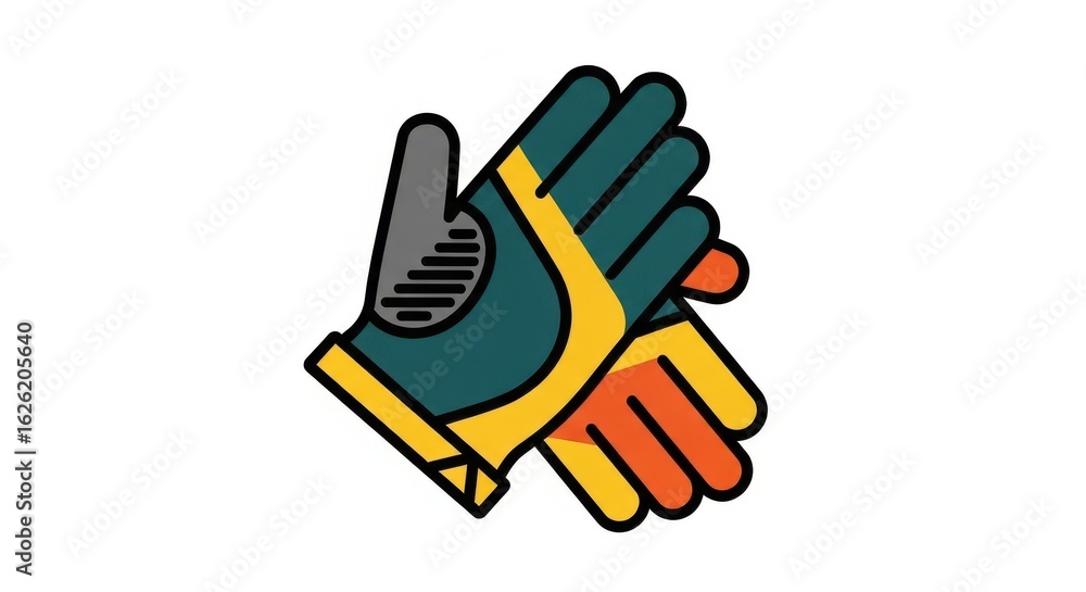 Obraz premium Pair of gardening gloves isolated on white background