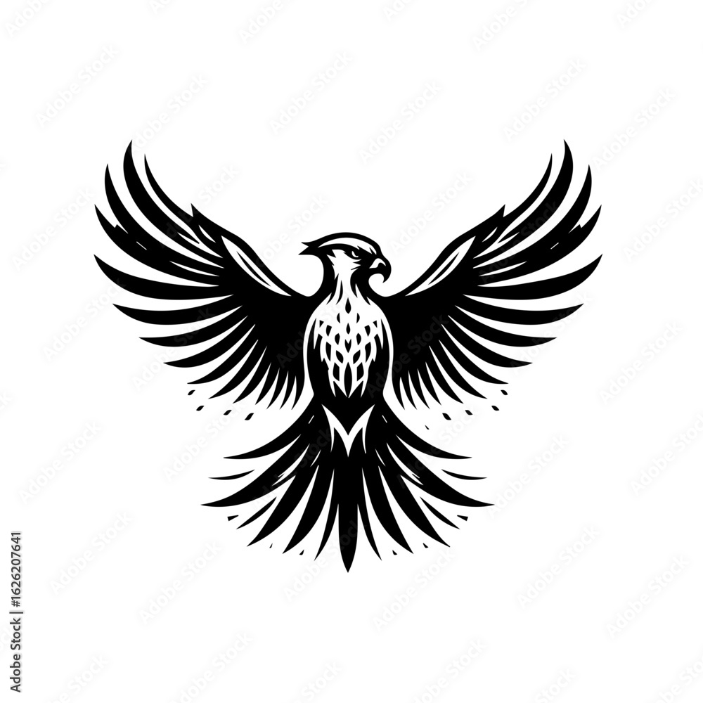 Fototapeta premium Majestic Stylized Falcon Eagle Bird Logo Design.