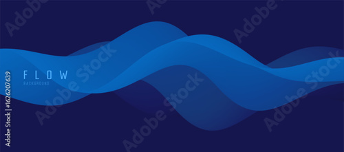 Blue abstract ocean seascape. Sea surface. Realistic landscape with waves. Nature background. Cover design template. 3d vector illustration for banner, flyer, poster or brochure.