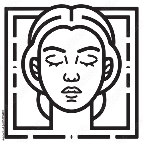 icon of a woman's face closing her eyes