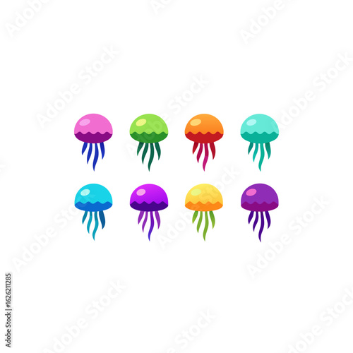  different deep bloom jelly set   