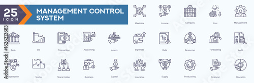 Customer Acquisition icons collection vector images in outline style,
containing several maximize, income, company, cost, management, bank, ipo, transaction, accounting
for Web and application icons.
