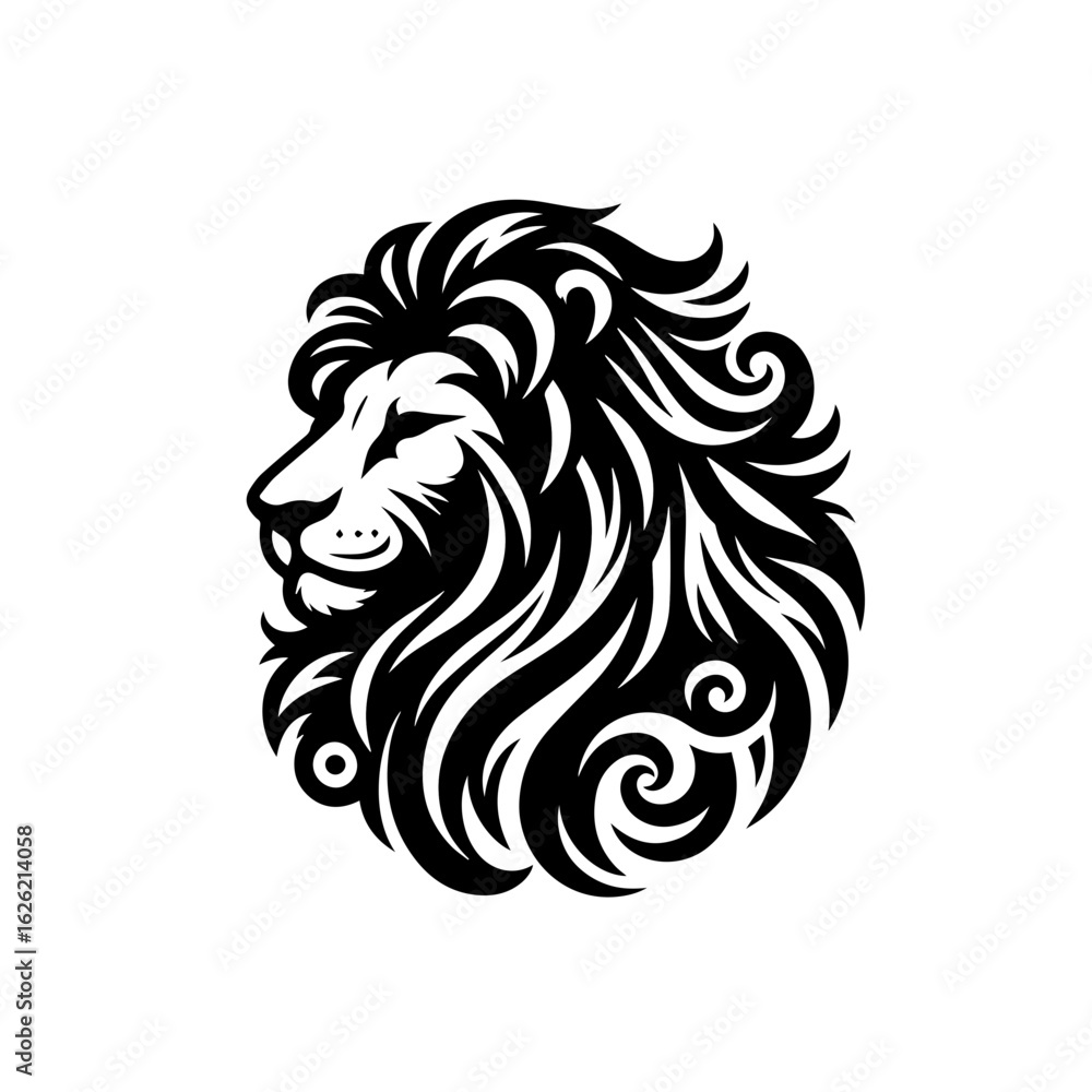 Fototapeta premium Majestic Lion Head Logo Design.